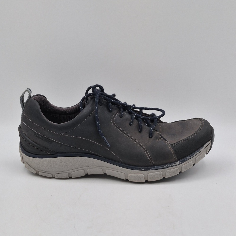 Clarks‎ WaveWalk Shoes Womens Size 7.5 Gray Leather Walking Comfort Lace Up - Picture 4 of 12